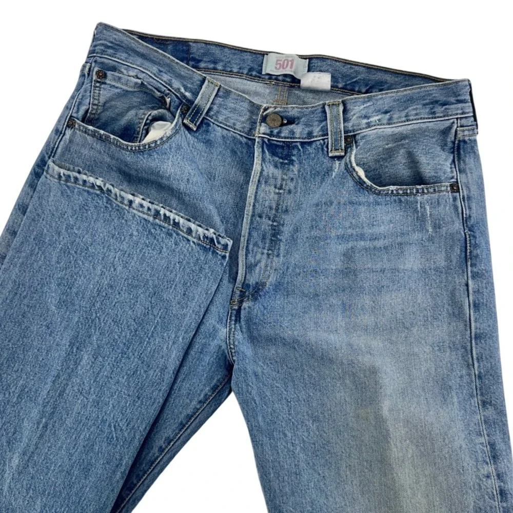 Levi's 501 Original Fit Jeans Men 34x30 Light Wash Blue Straight Streetwear 2008